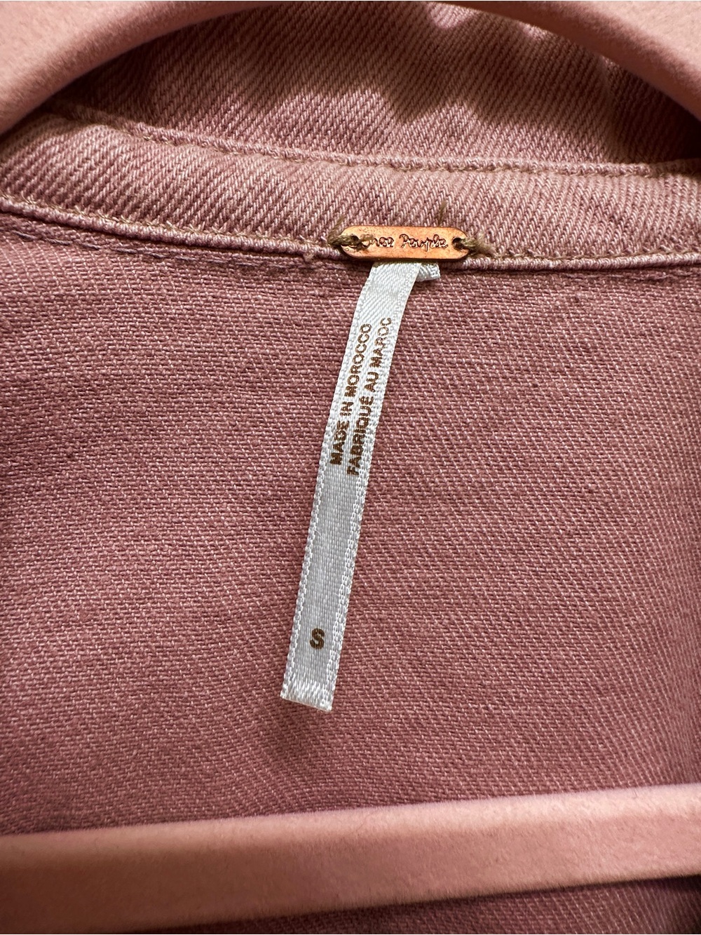 Free People “Eisenhower” Denim Button-Up Jacket (Dusty Pink/Mauve) - Picture 3 of 10